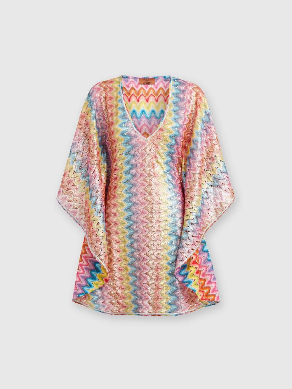 M Missoni Caftano copricostume corto in pizzo spalmato Online