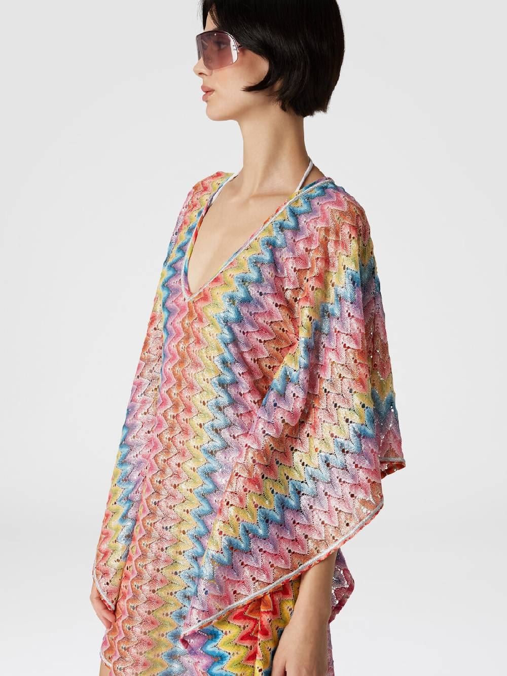 M Missoni Caftano copricostume corto in pizzo spalmato Online