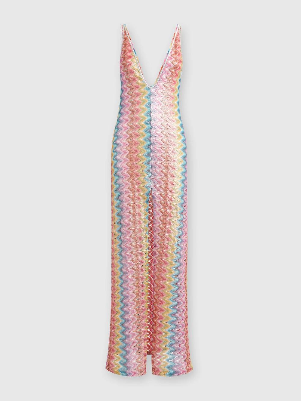M Missoni Abito copricostume lungo con scollatura a V e spacco Outlet