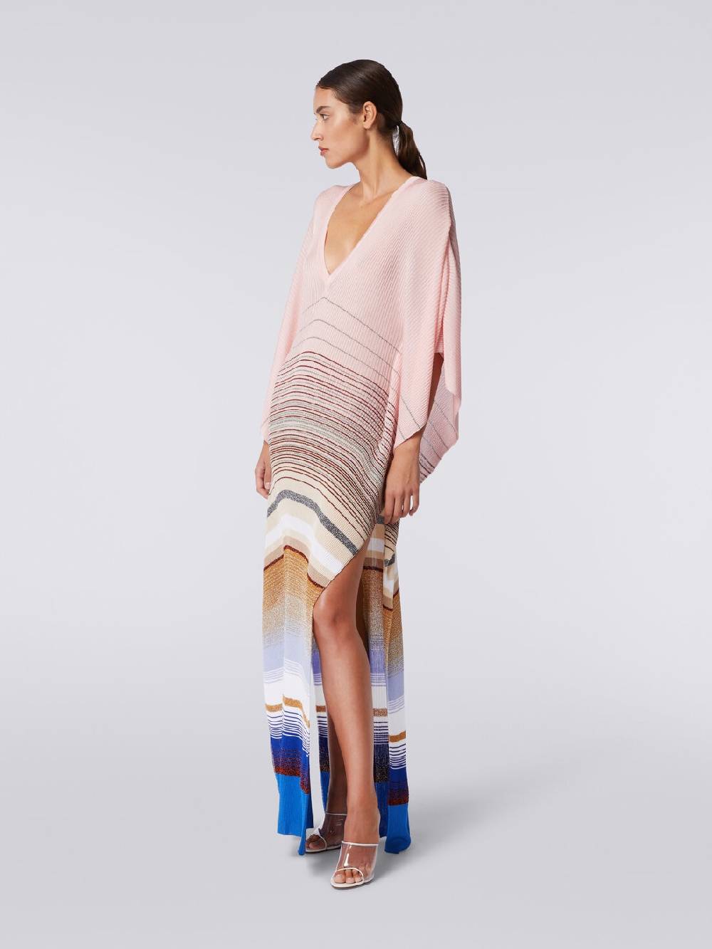 M Missoni Caftano copricostume lungo in maglia a costine rigata con lurex Offerte