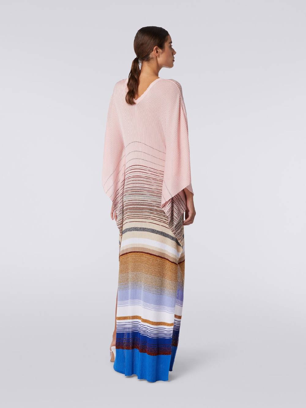 M Missoni Caftano copricostume lungo in maglia a costine rigata con lurex Offerte