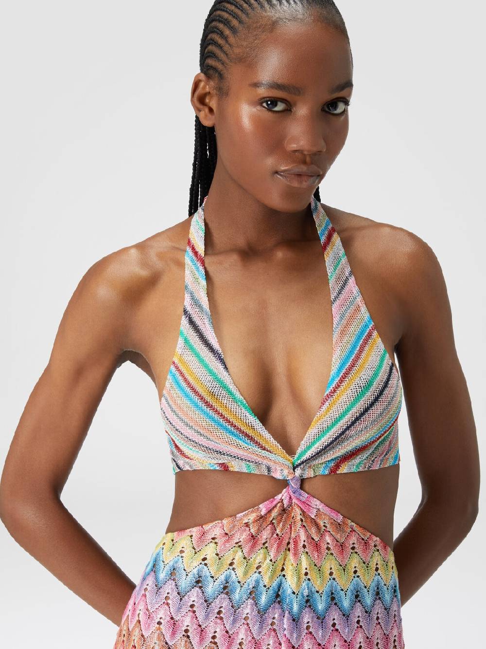 M Missoni Tuta patchwork in misto cotone con dettagli cut out Vendita Calda
