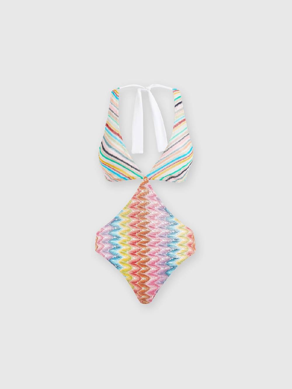 M Missoni Costume intero patchwork con dettagli cut out Vendita Economica