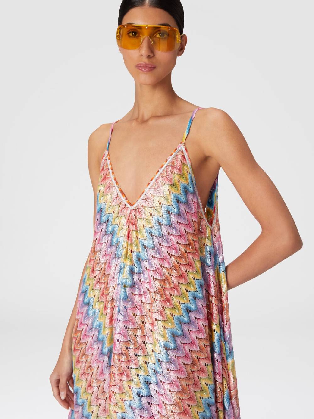 M Missoni Abito copricostume a foulard in pizzo spalmato Vendite Flash