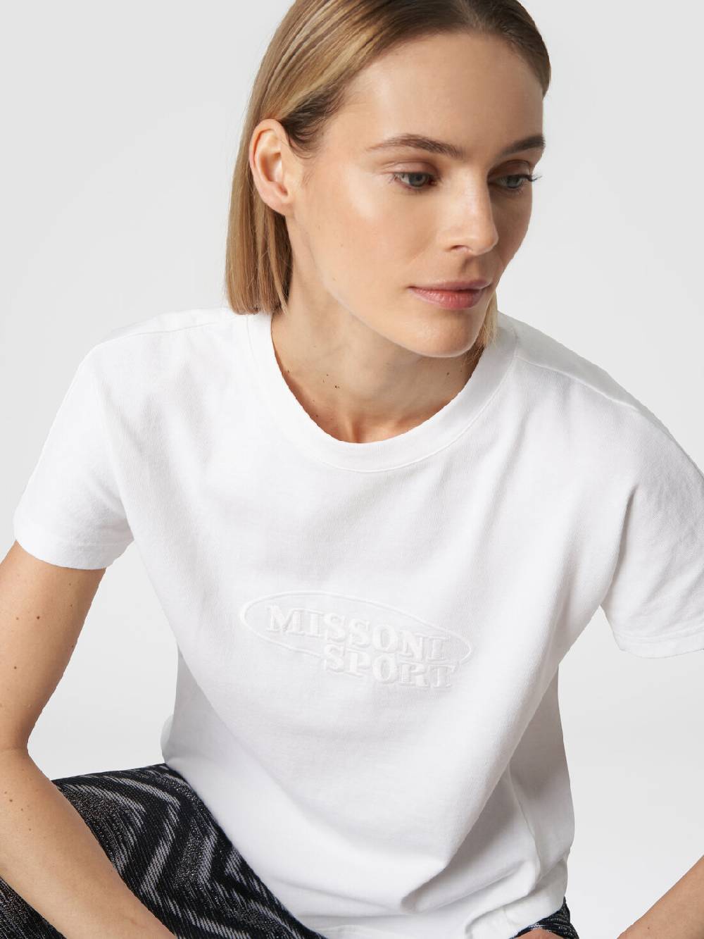 M Missoni T-shirt girocollo in cotone con logo In Saldo