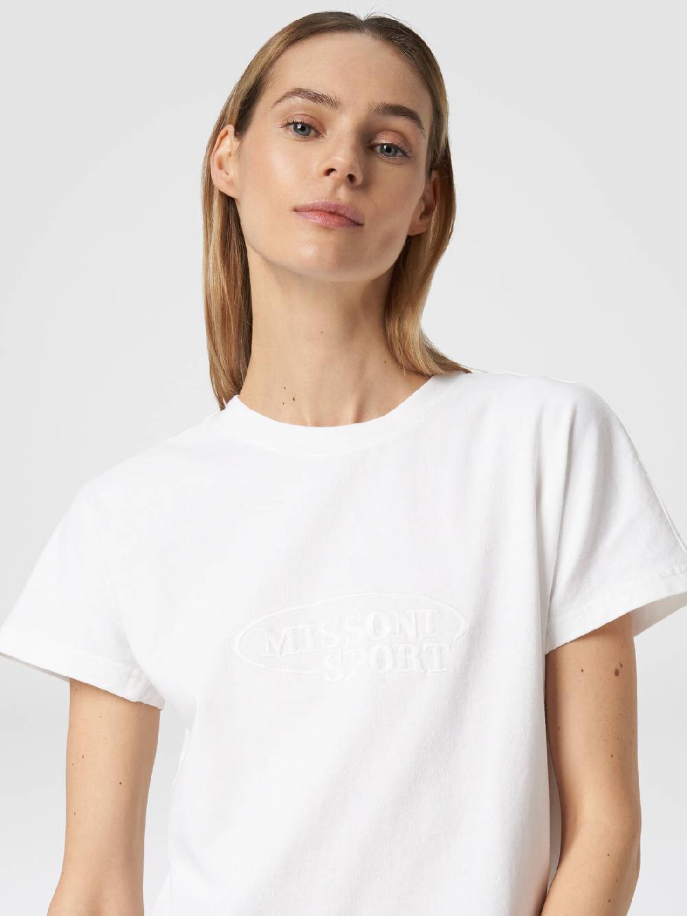 M Missoni T-shirt girocollo in cotone con logo In Saldo