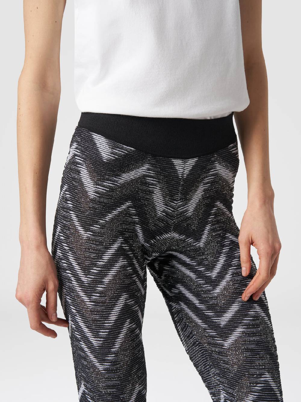 M Missoni Leggings in maglia con lurex e logo Nuova