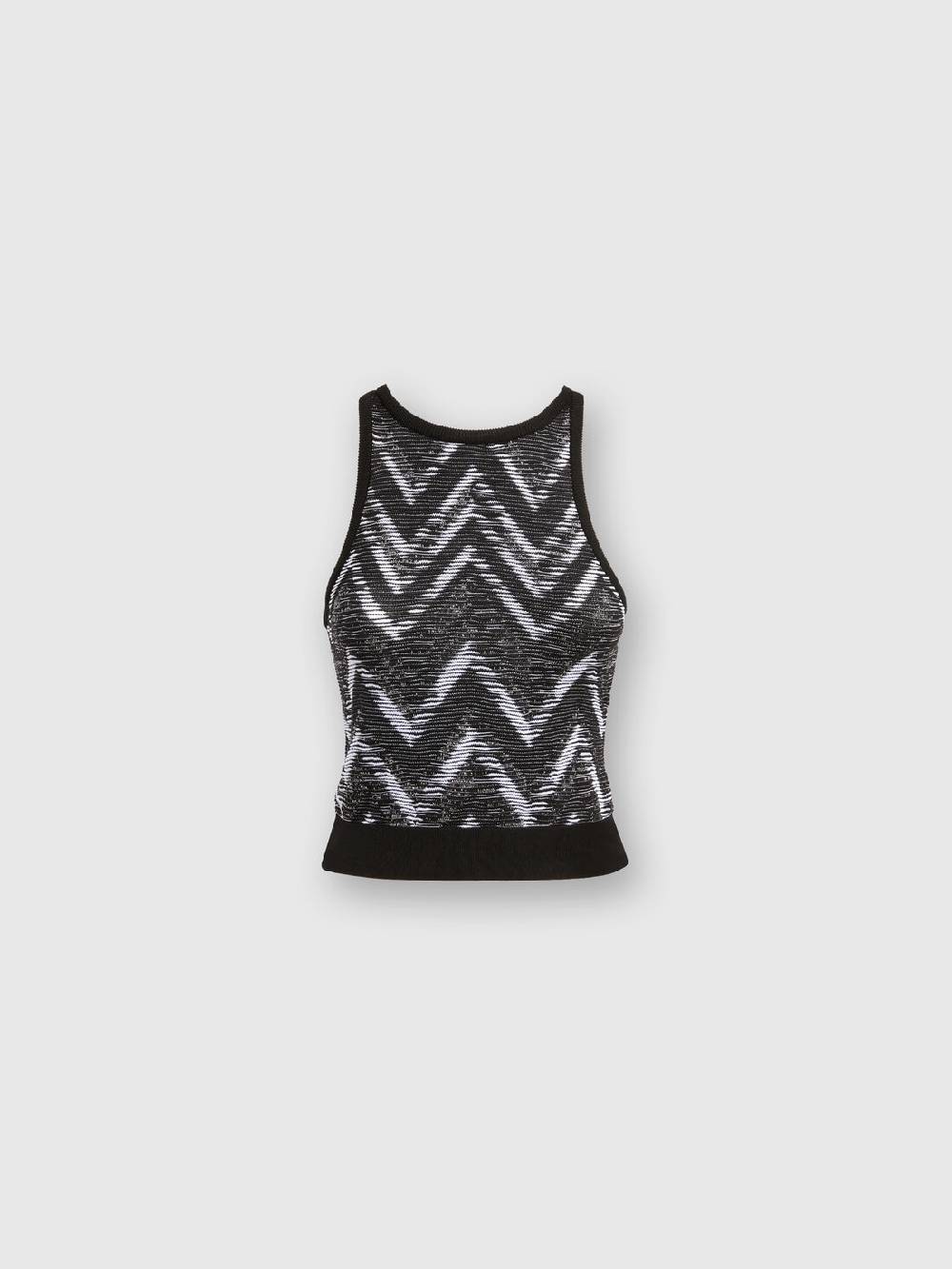 M Missoni Top in maglia chevron con logo Moda