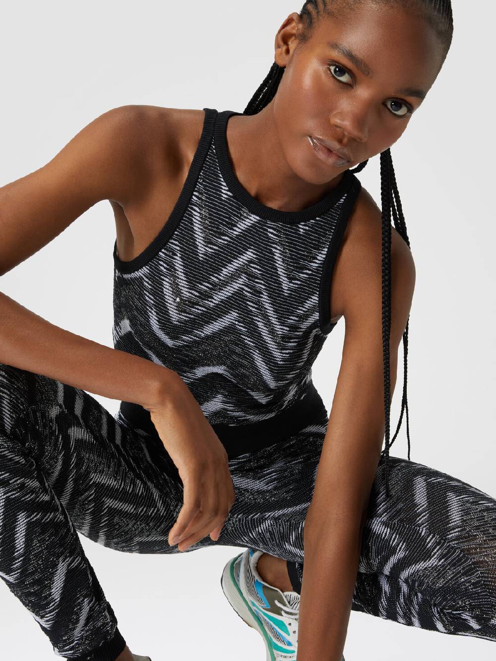 M Missoni Top in maglia chevron con logo Moda