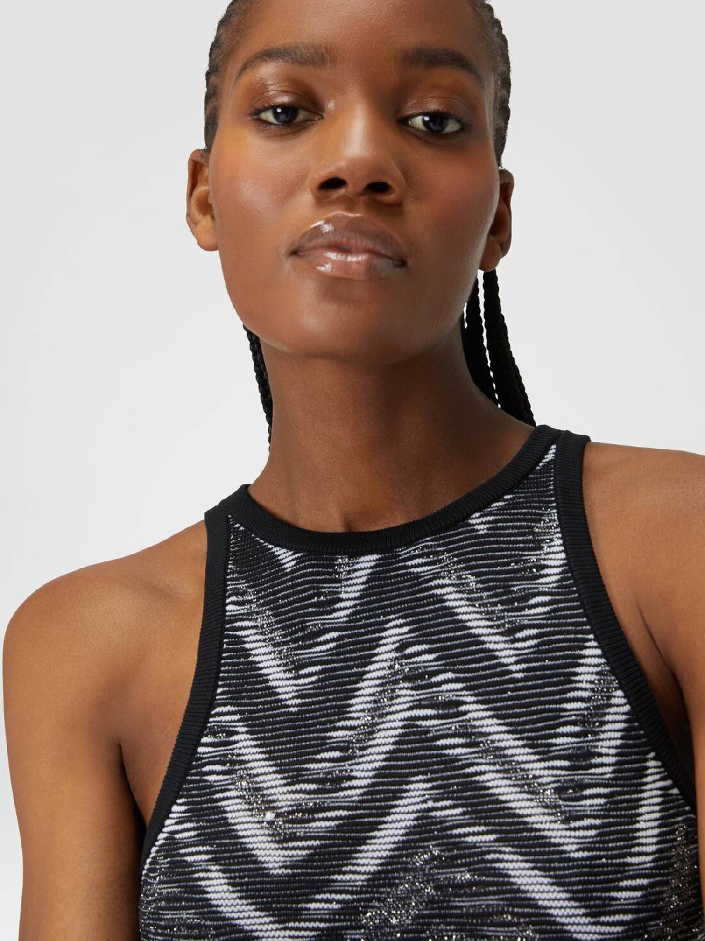 M Missoni Top in maglia chevron con logo Moda