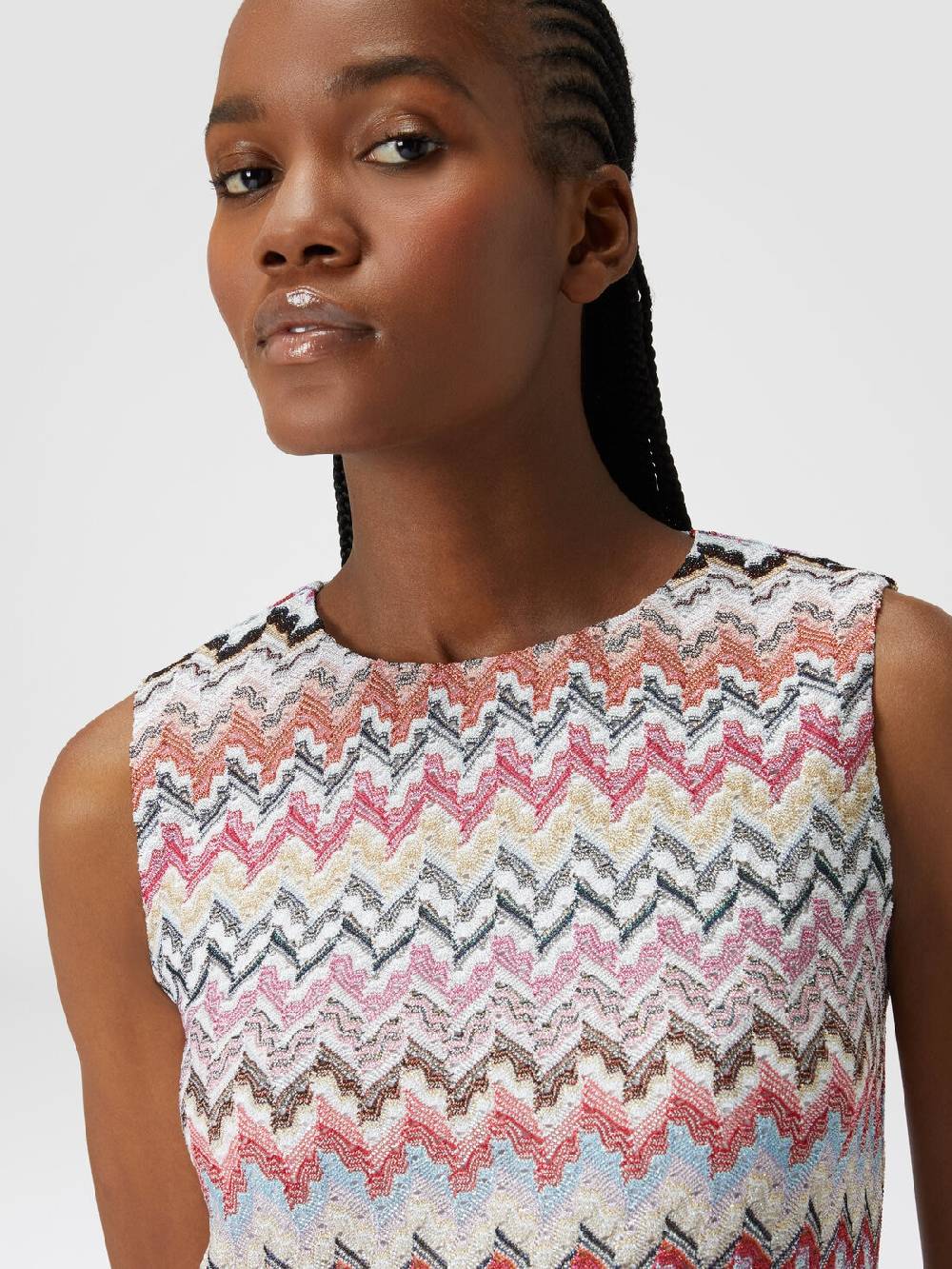 M Missoni Mini-abito in misto viscosa lamé zig zag Comprare a buon mercato