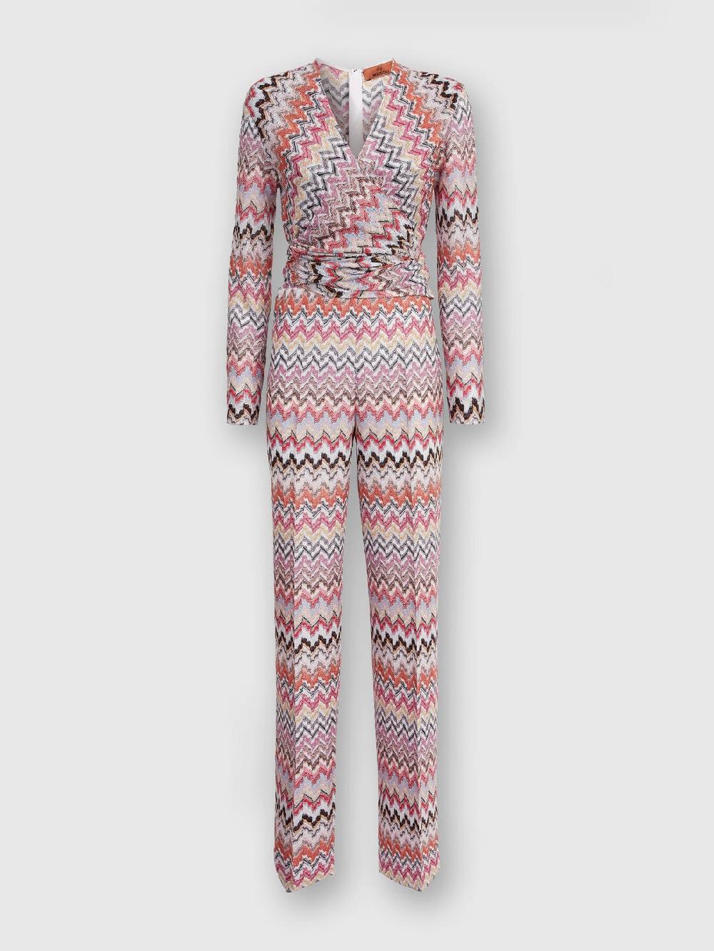 M Missoni Tuta lunga in viscosa lamé zig zag Grande vendita