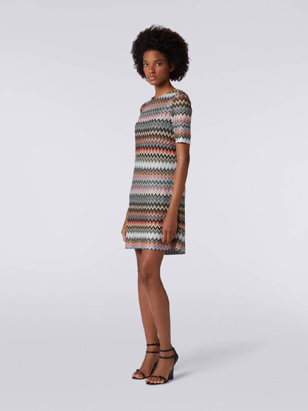 M Missoni Abito a maniche corte in cotone e viscosa zig zag Cyber Monday