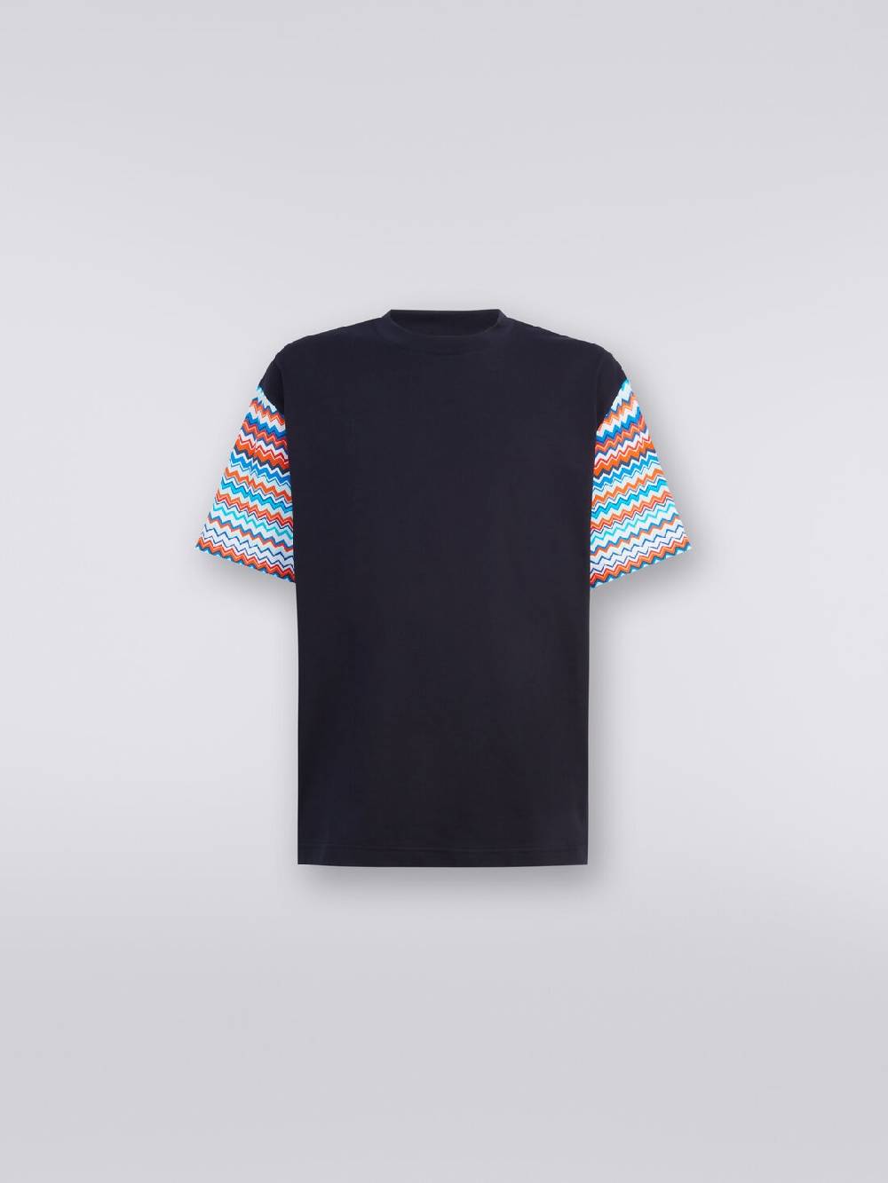 M Missoni T-shirt oversize in cotone con inserti zig zag Offerta Giorno del Papà