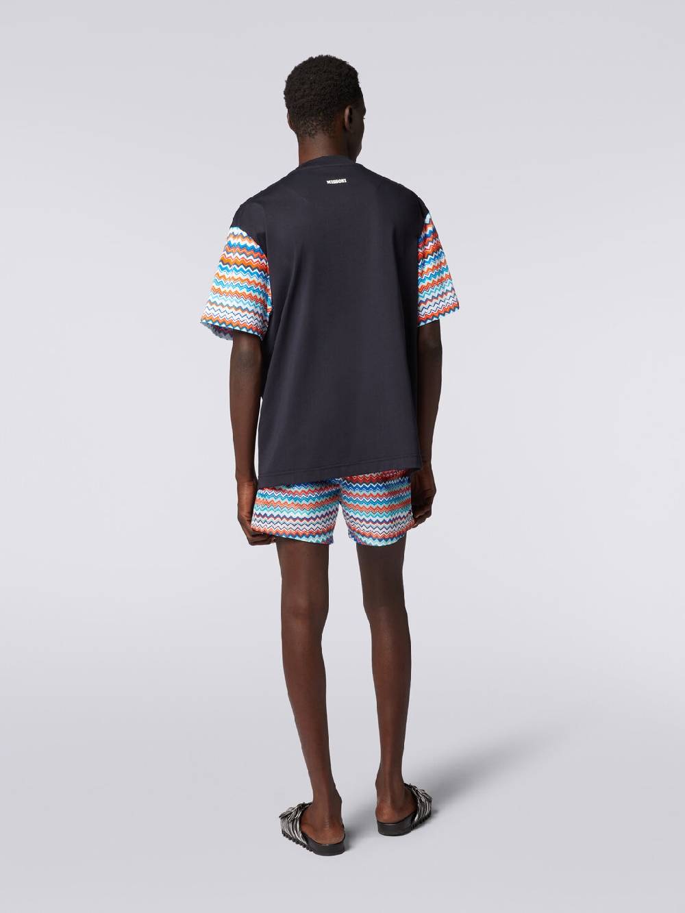 M Missoni T-shirt oversize in cotone con inserti zig zag Offerta Giorno del Papà