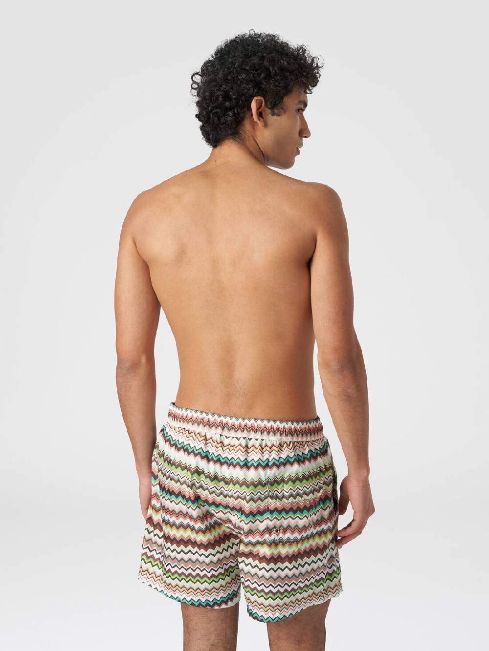 M Missoni Boxer mare in nylon stampa zig zag Offerta San Valentino