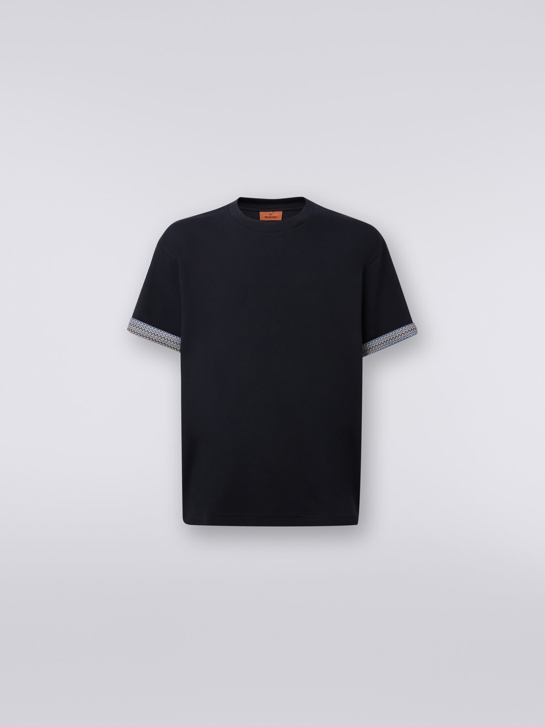 M Missoni T-shirt girocollo in cotone con risvolti chevron Smaltimento dello stoccaggio
