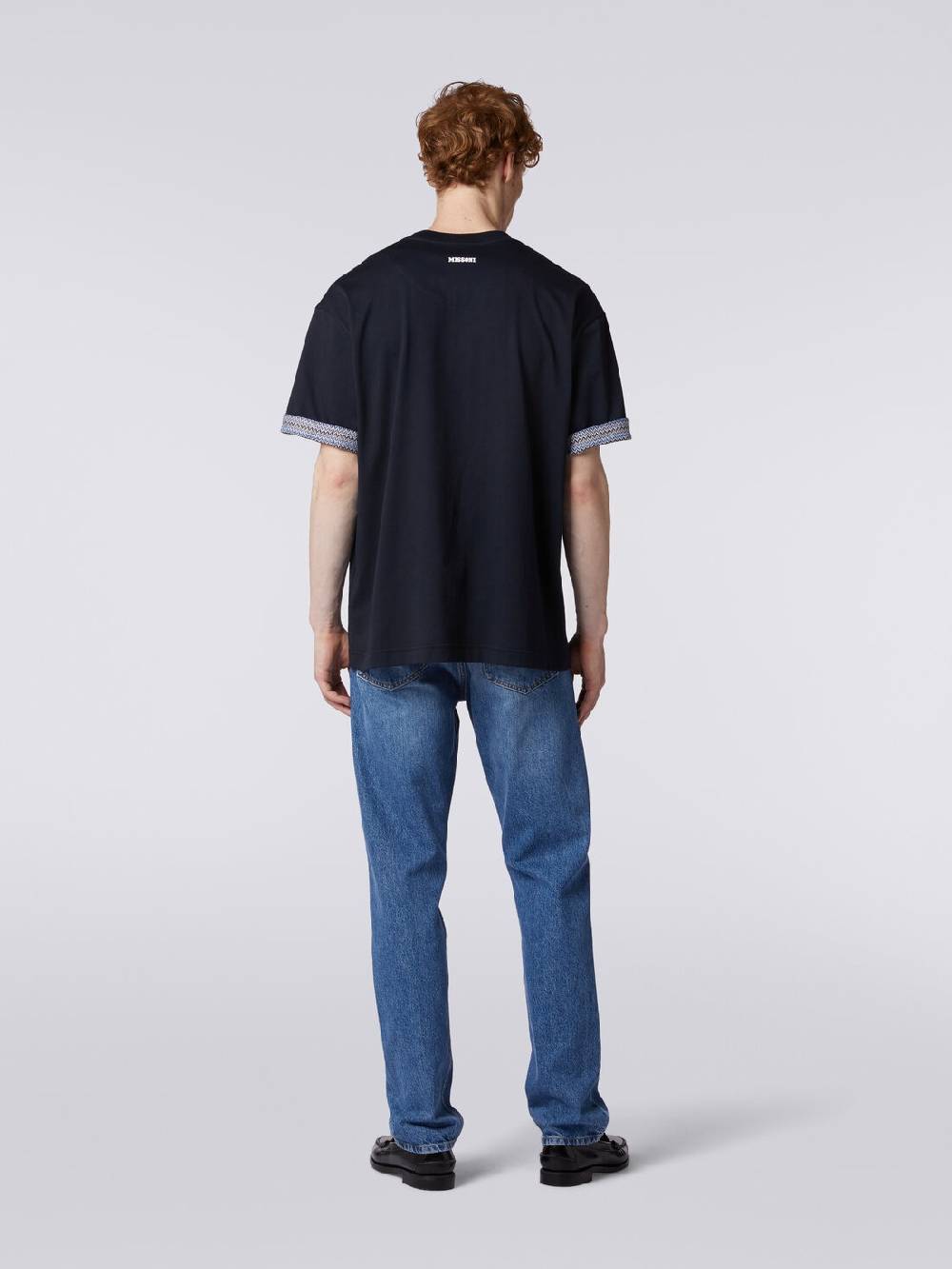 M Missoni T-shirt girocollo in cotone con risvolti chevron Smaltimento dello stoccaggio