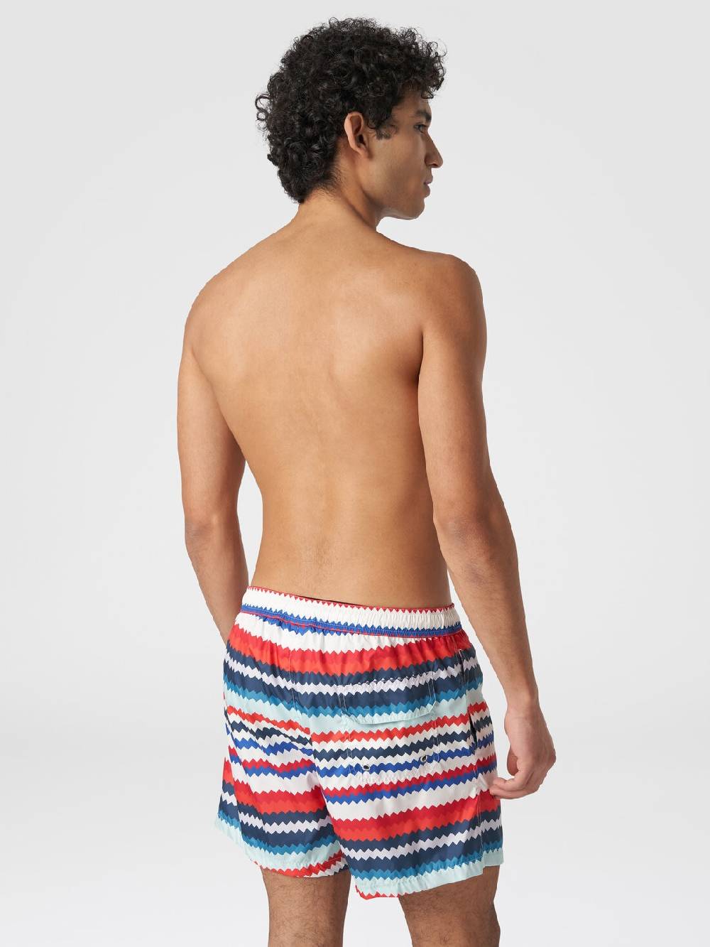 M Missoni Boxer mare in nylon stampa micro zig zag Vendita calda