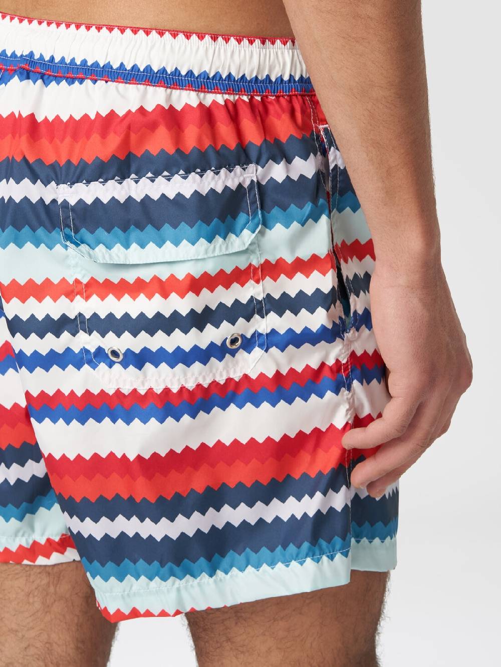M Missoni Boxer mare in nylon stampa micro zig zag Vendita calda