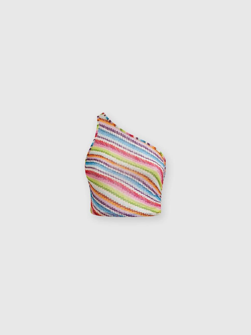 M Missoni Crop top monospalla con arricciatura laterale Grandi sconti