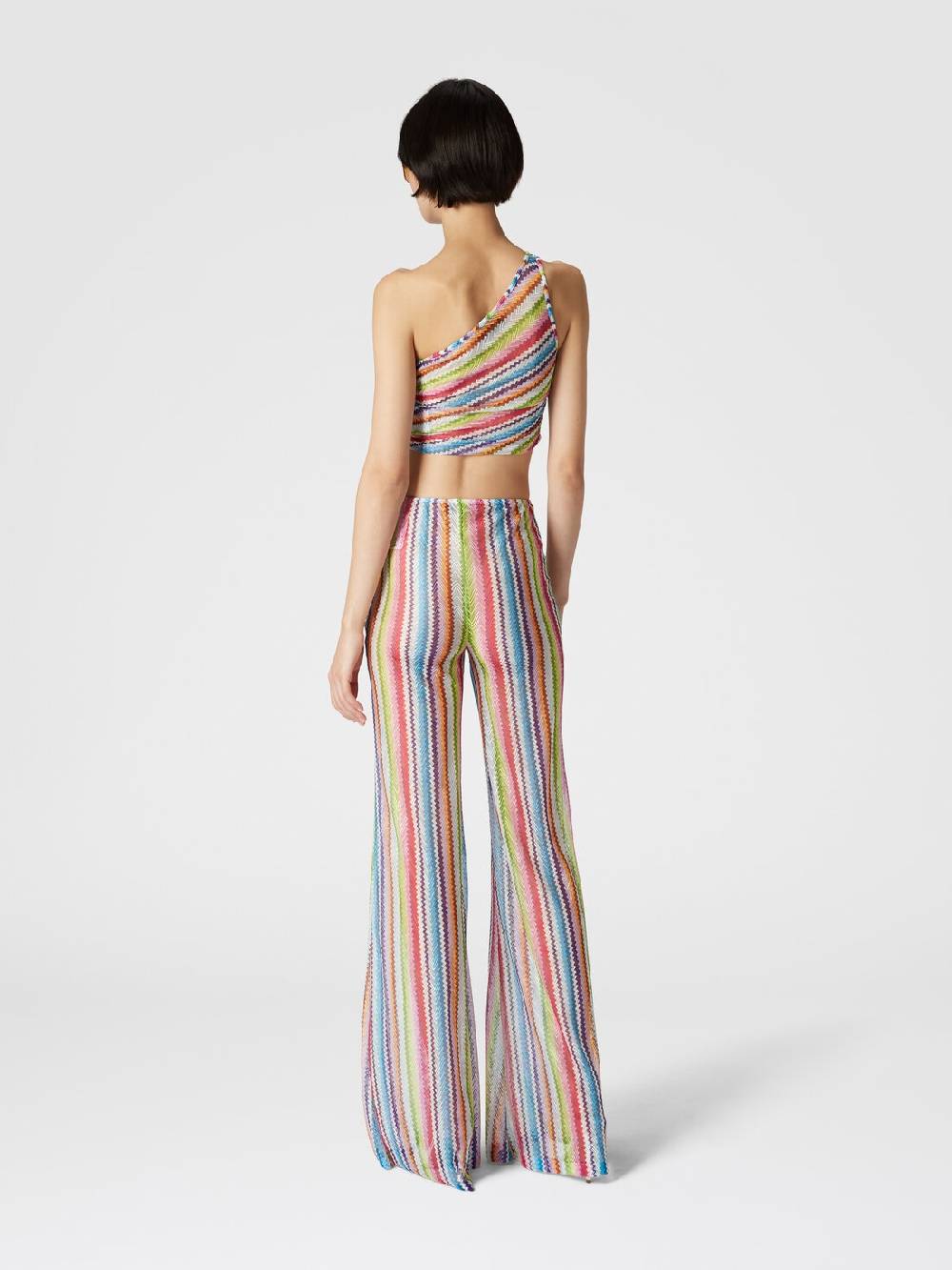 M Missoni Crop top monospalla con arricciatura laterale Grandi sconti