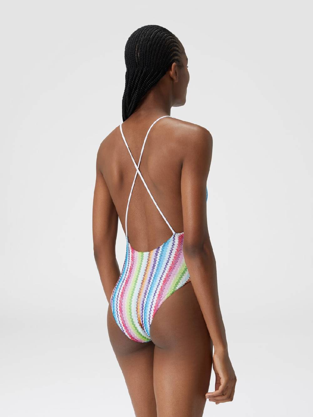 M Missoni Costume intero stampa zig zag con scollatura a V Offerte stagionali