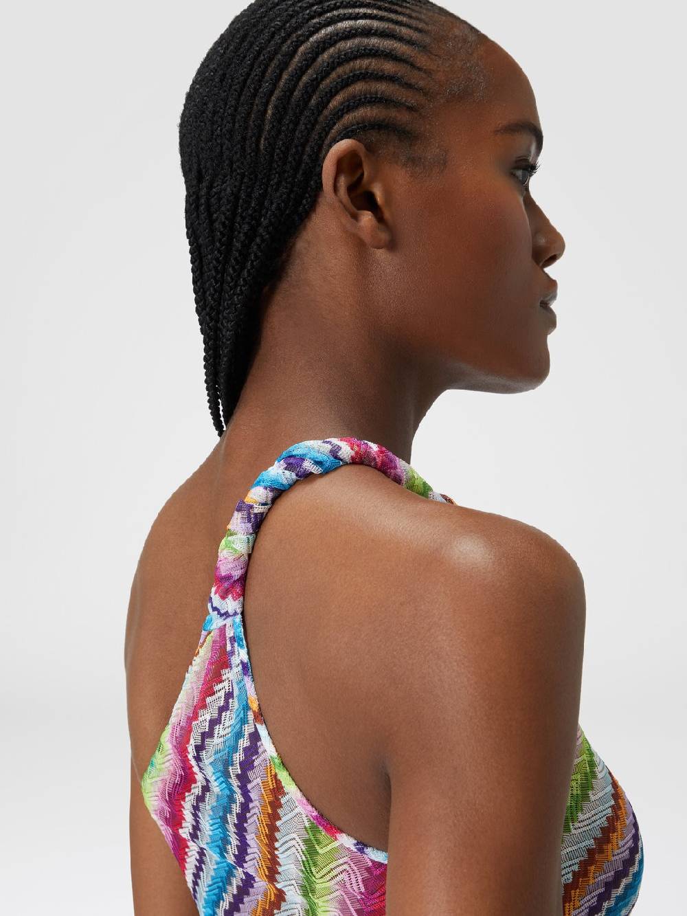 M Missoni Abito copricostume stampa zig zag con scollatura a nodo Liquidazione