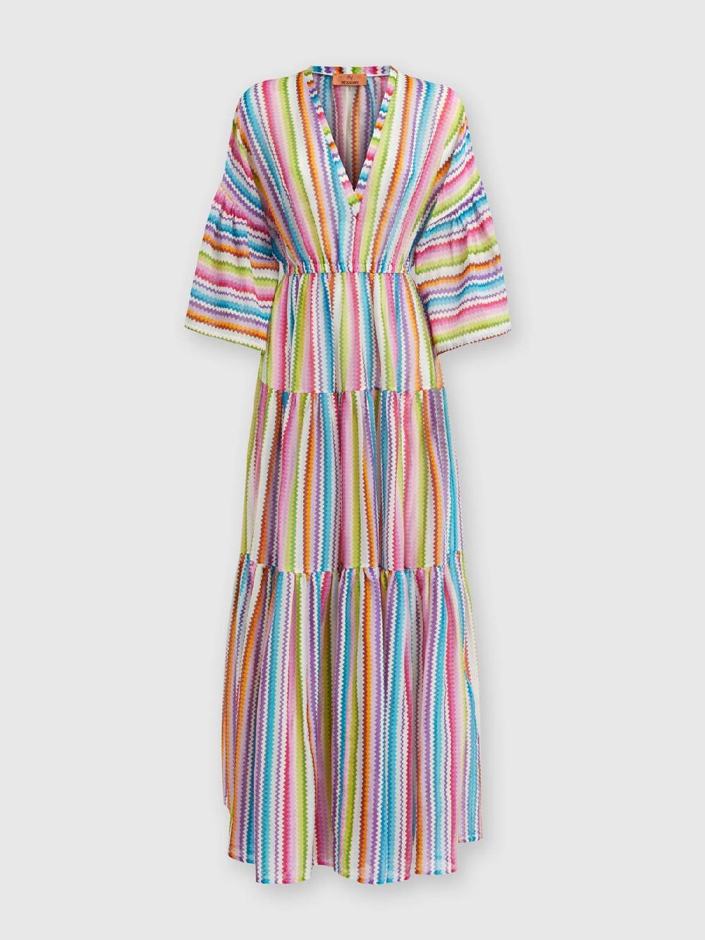 M Missoni Abito copricostume lungo a balze stampa zig zag Comprane uno, ottenene uno gratis