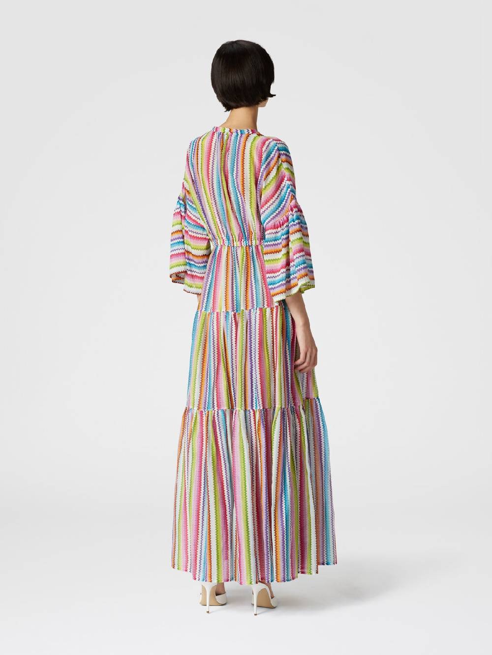 M Missoni Abito copricostume lungo a balze stampa zig zag Comprane uno, ottenene uno gratis