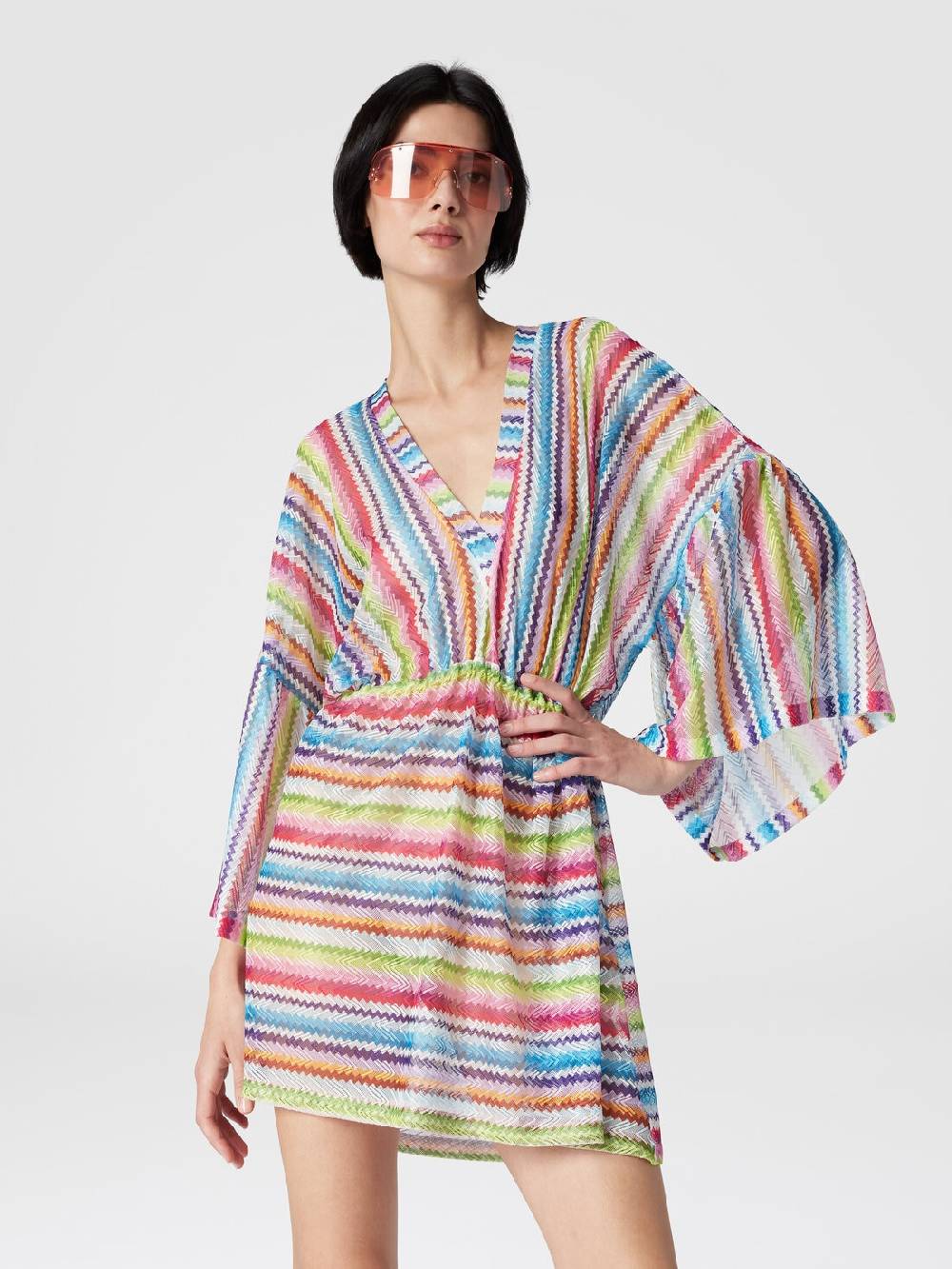 M Missoni Caftano copricostume corto stampa zig zag Offerte giornaliere