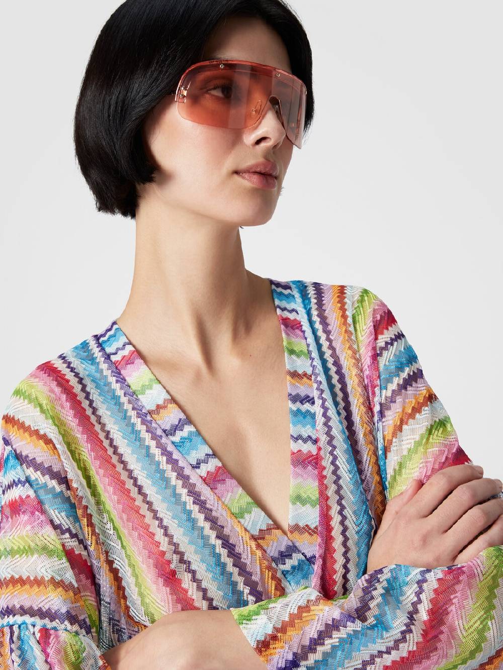 M Missoni Caftano copricostume corto stampa zig zag Offerte giornaliere