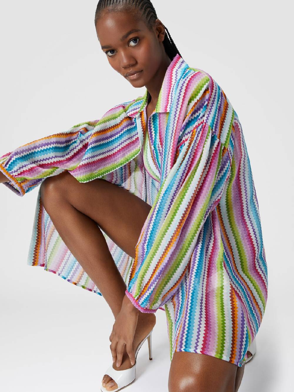 M Missoni Camicia oversize in seta e cotone stampata Offerte speciali