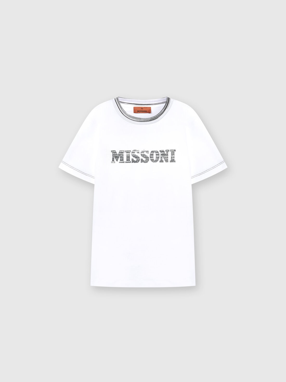 M Missoni T-shirt in jersey di cotone con logo Prezzo basso