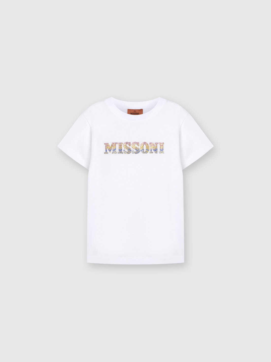M Missoni T-shirt in jersey di cotone con scritta logo chevron Super Saving Price