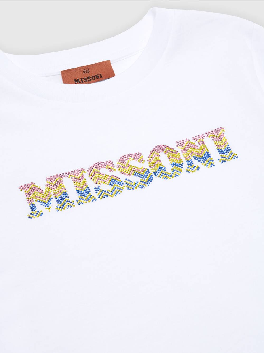 M Missoni T-shirt in jersey di cotone con scritta logo chevron Super Saving Price