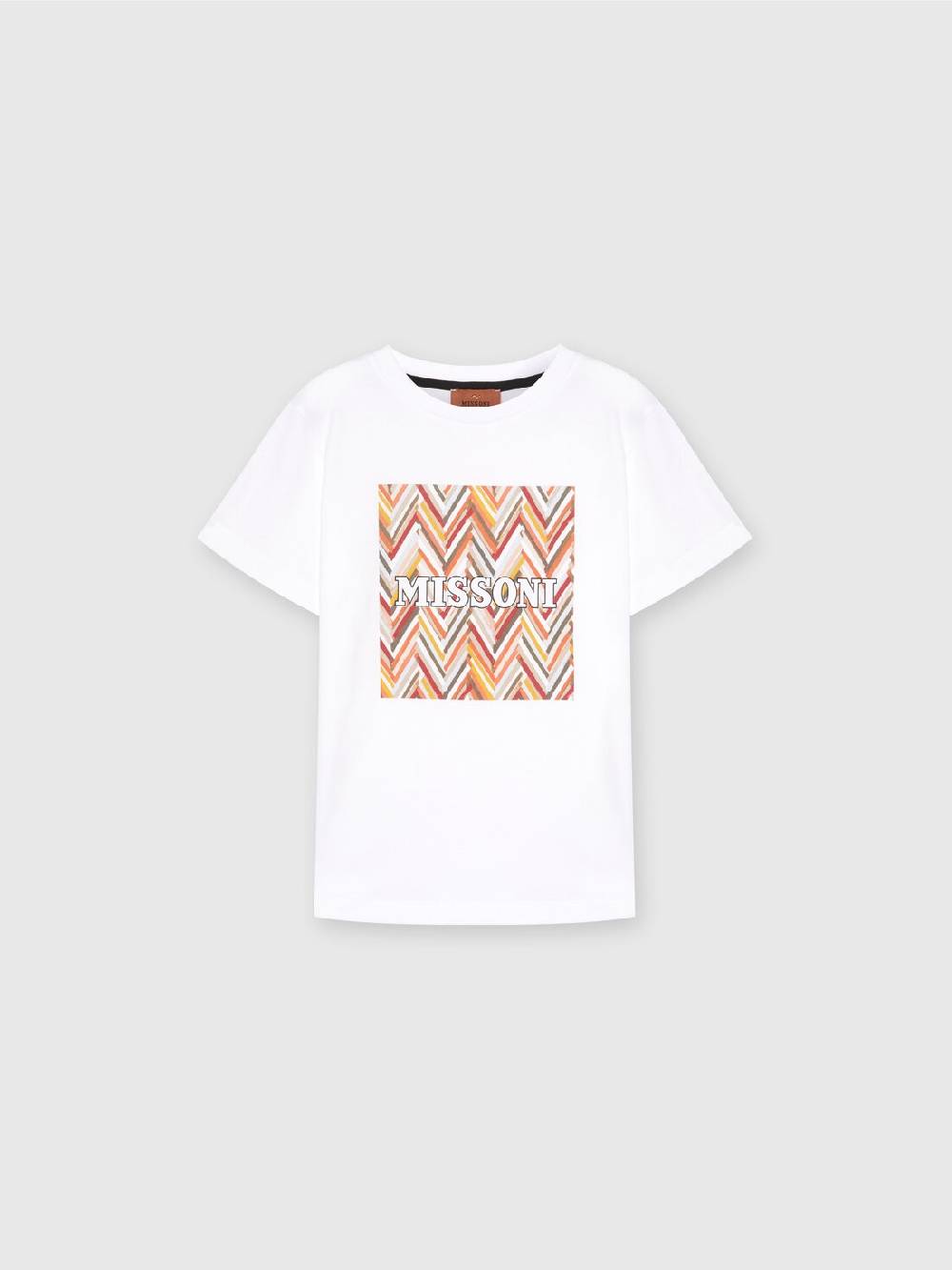 M Missoni T-shirt in jersey di cotone con stampa chevron e logo Offerta settimanale