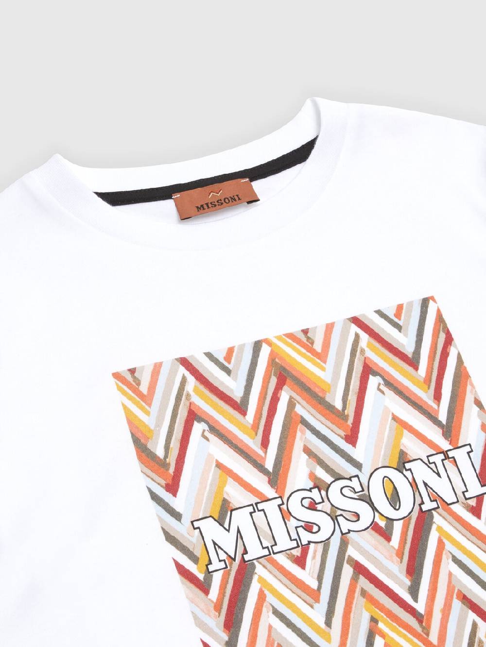 M Missoni T-shirt in jersey di cotone con stampa chevron e logo Offerta settimanale