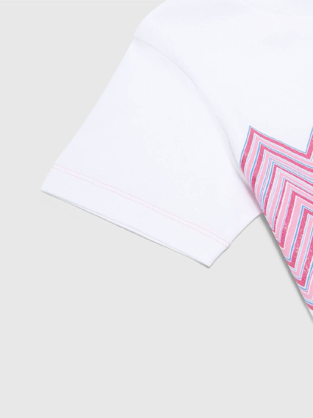 M Missoni T-shirt in jersey di cotone con inserto chevron e logo Ritorno libero