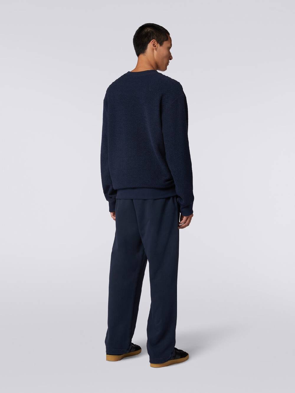 M Missoni Felpa girocollo in cotone garzato con macro-logo ricamato Fino al 50% di sconto