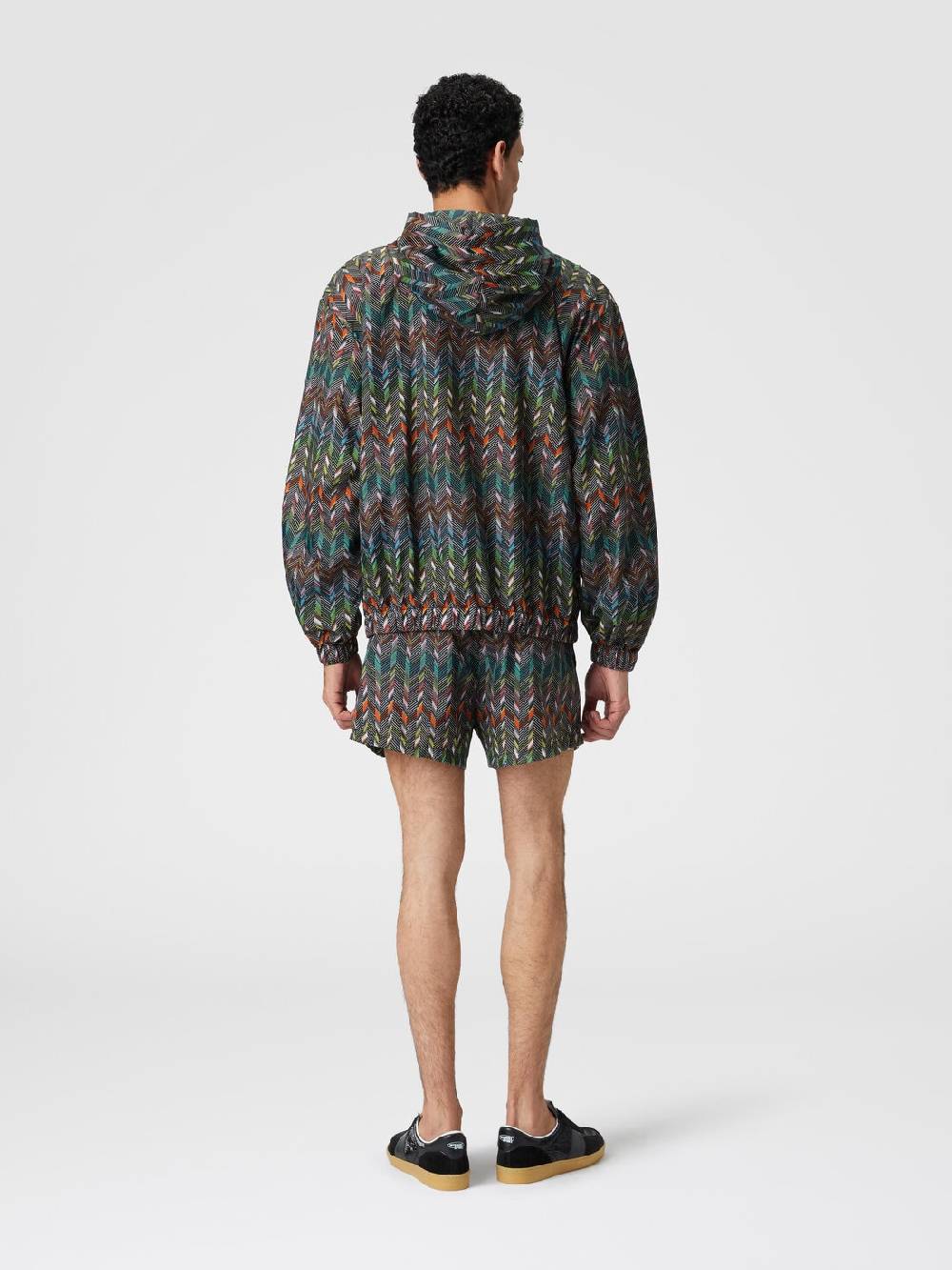 M Missoni Giacca a vento in nylon stampato con logo Only for today