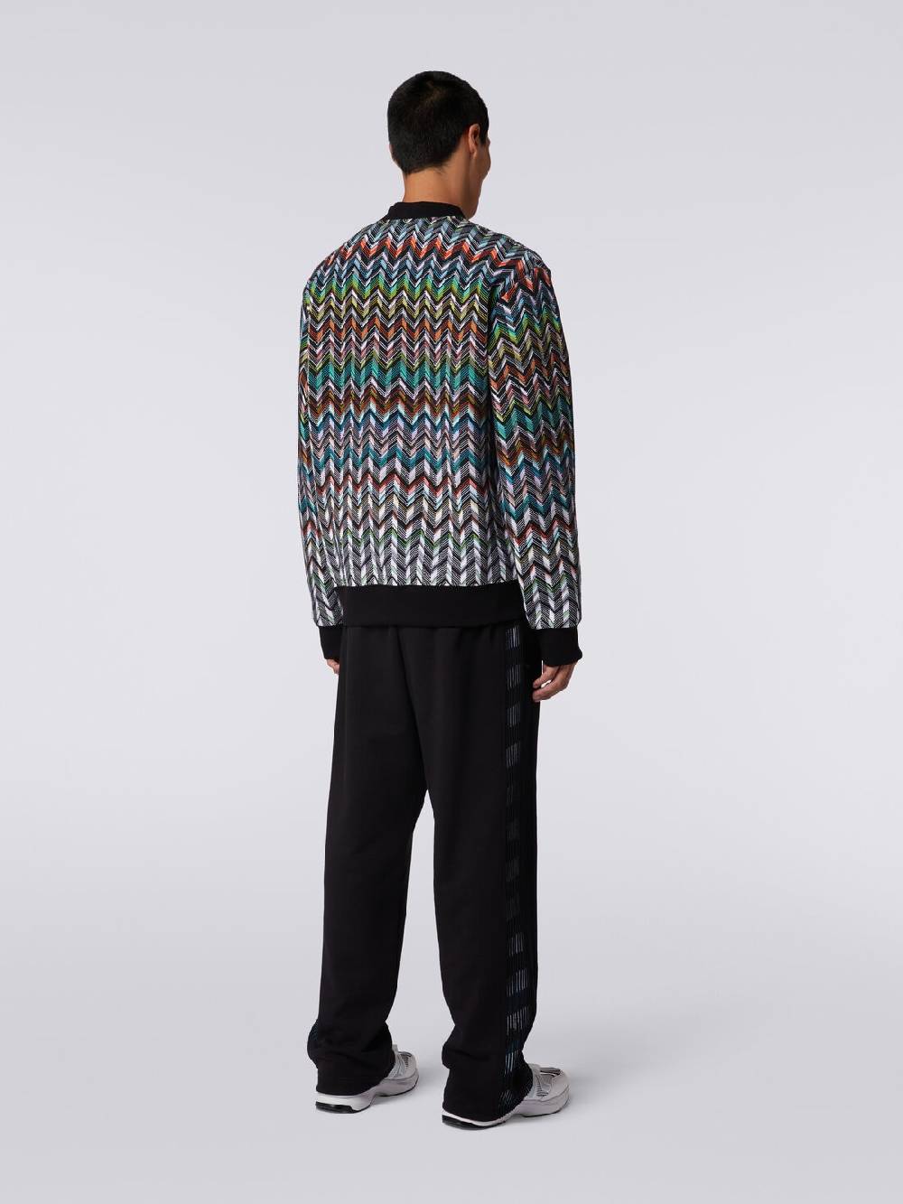 M Missoni Cardigan in maglia zig zag con profili tinta unita Offerta speciale della fabbrica