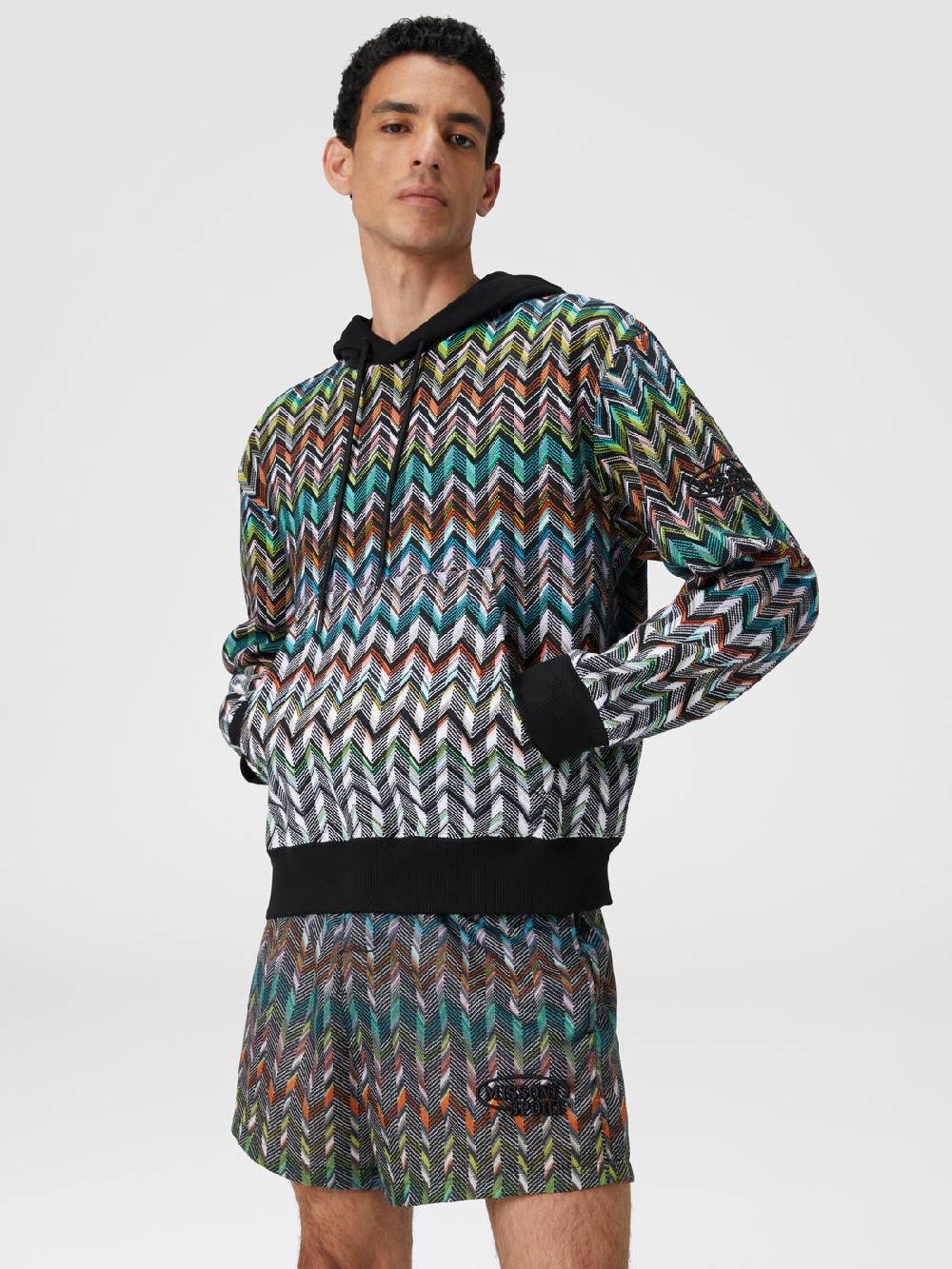 M Missoni Felpa con cappuccio in maglia zig zag Sostegno trimestrale