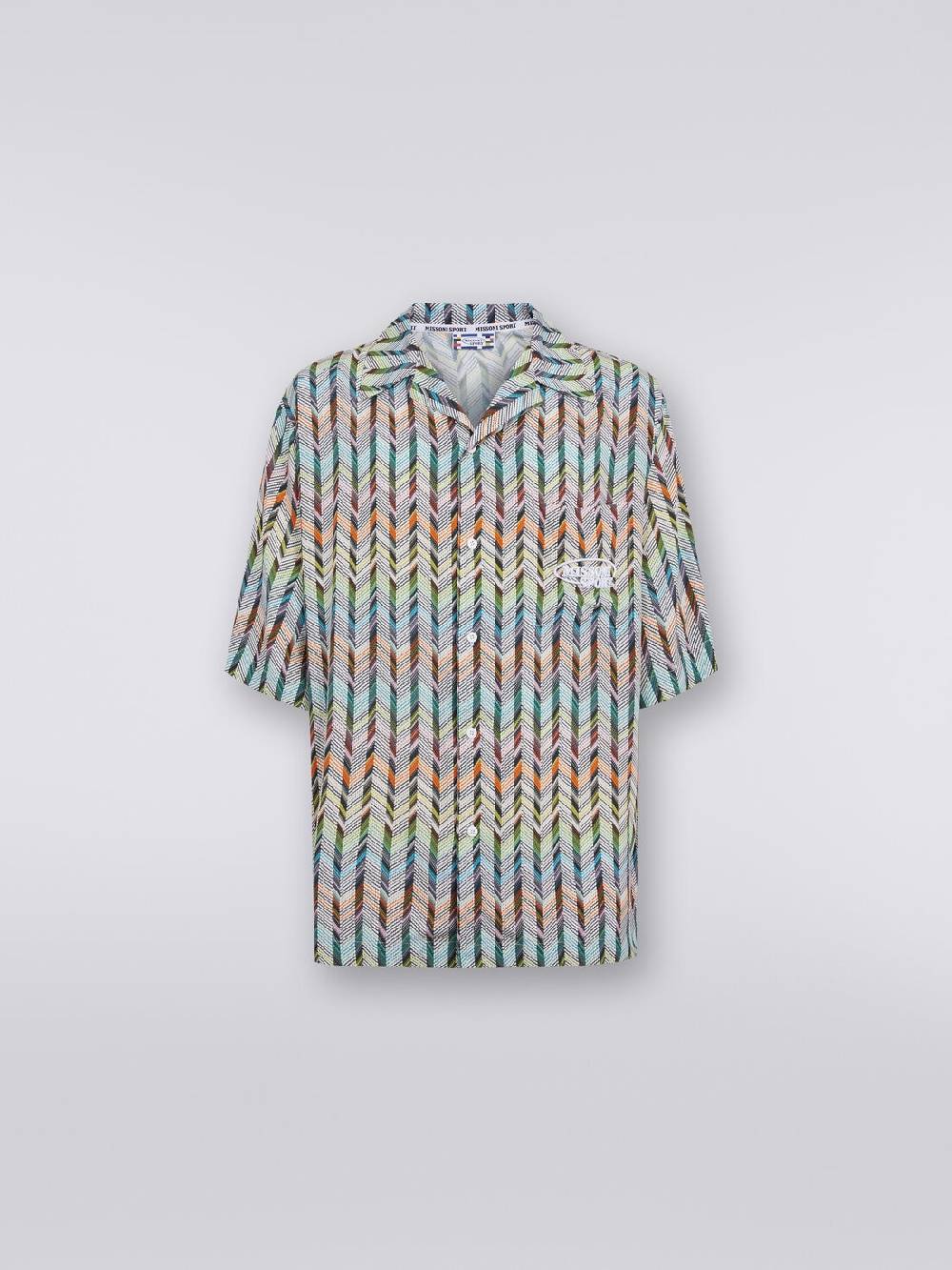 M Missoni Camicia da bowling in viscosa stampata con logo Discount Store per i nuovi prodotti