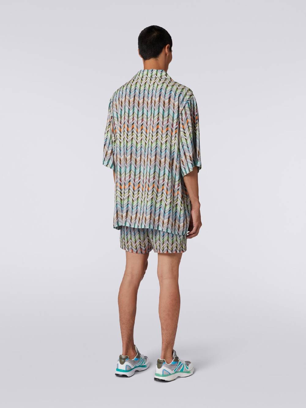 M Missoni Camicia da bowling in viscosa stampata con logo Discount Store per i nuovi prodotti