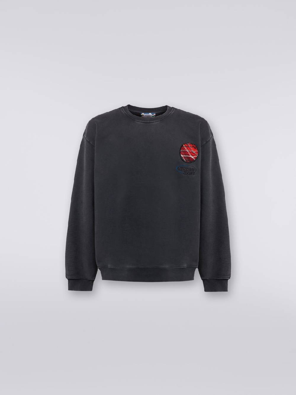 M Missoni Pullover girocollo in felpa di cotone con inserto in maglia Enormi sconti