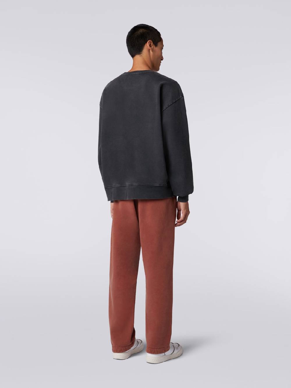 M Missoni Pullover girocollo in felpa di cotone con inserto in maglia Enormi sconti