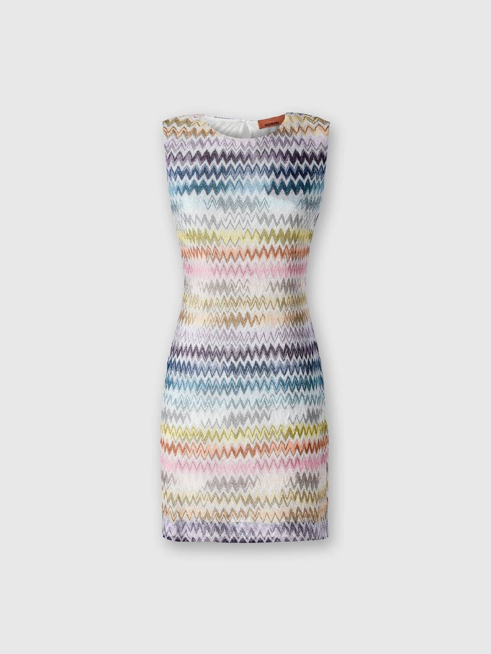 M Missoni Mini-abito senza maniche in viscosa zig zag lamé 50% di sconto con spedizione gratuita