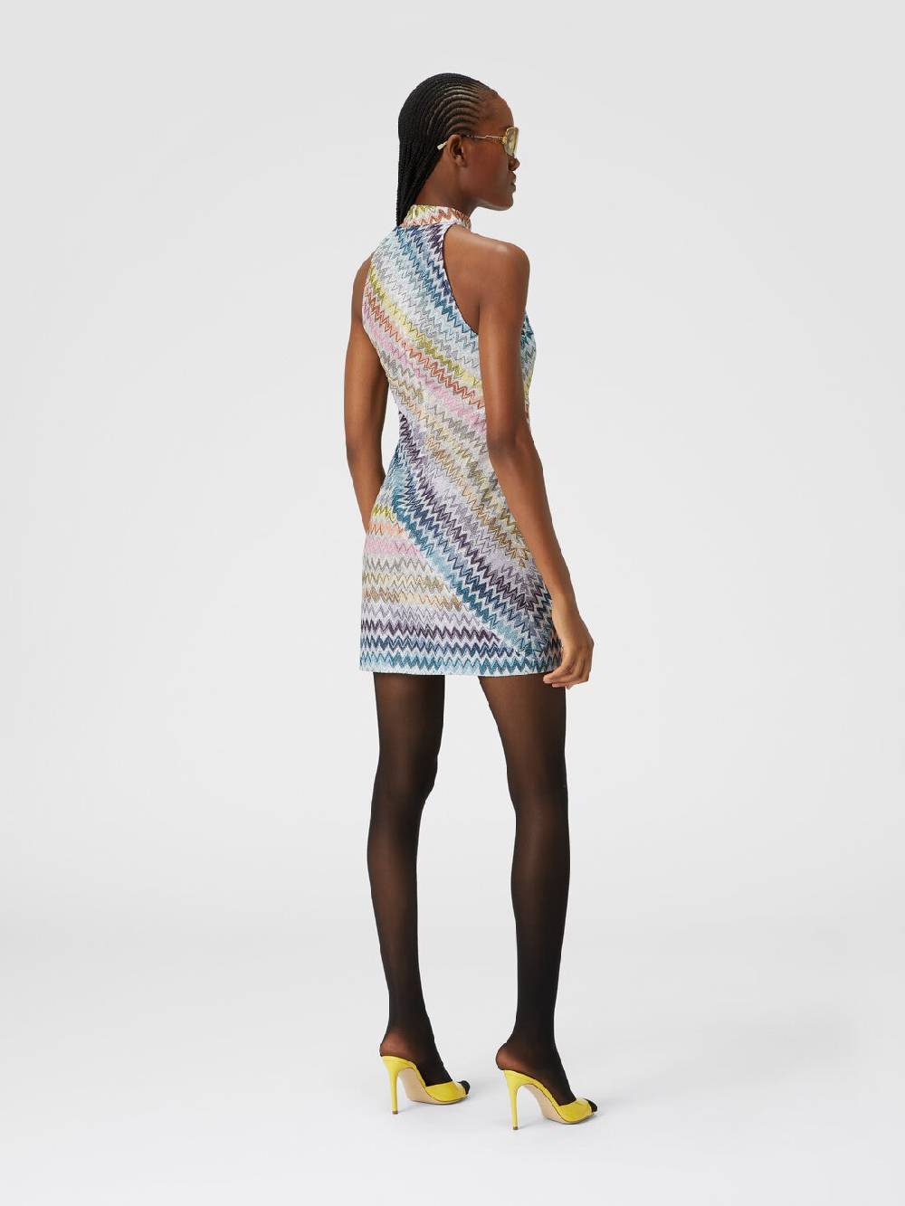 M Missoni Mini-abito senza maniche in viscosa zig zag lamé Trasporto libero internazionale
