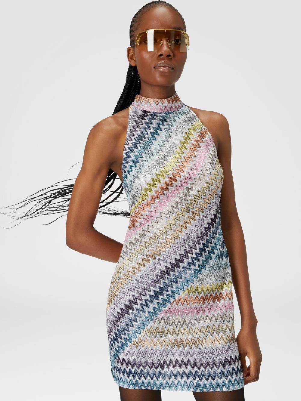 M Missoni Mini-abito senza maniche in viscosa zig zag lamé Trasporto libero internazionale